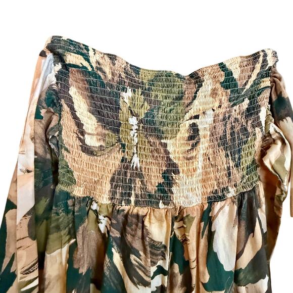 Girl and the Sun Waterfront Green and Yellow Strapless Jumpsuit in Size Medium. - Picture 11 of 12